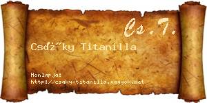 Csáky Titanilla névjegykártya